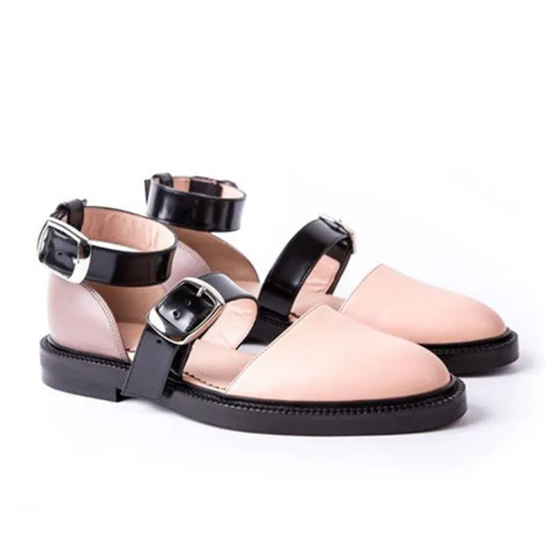 2 straps ankle strap sandals closed toe fashion dress sandals