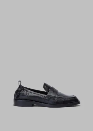 3.1 Phillip Lim Alexa Soft Penny Croco Loafers - Black