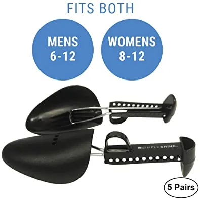 5 Pairs of Shoe Trees | 10 Premium Adjustable Length Shoes Shaper