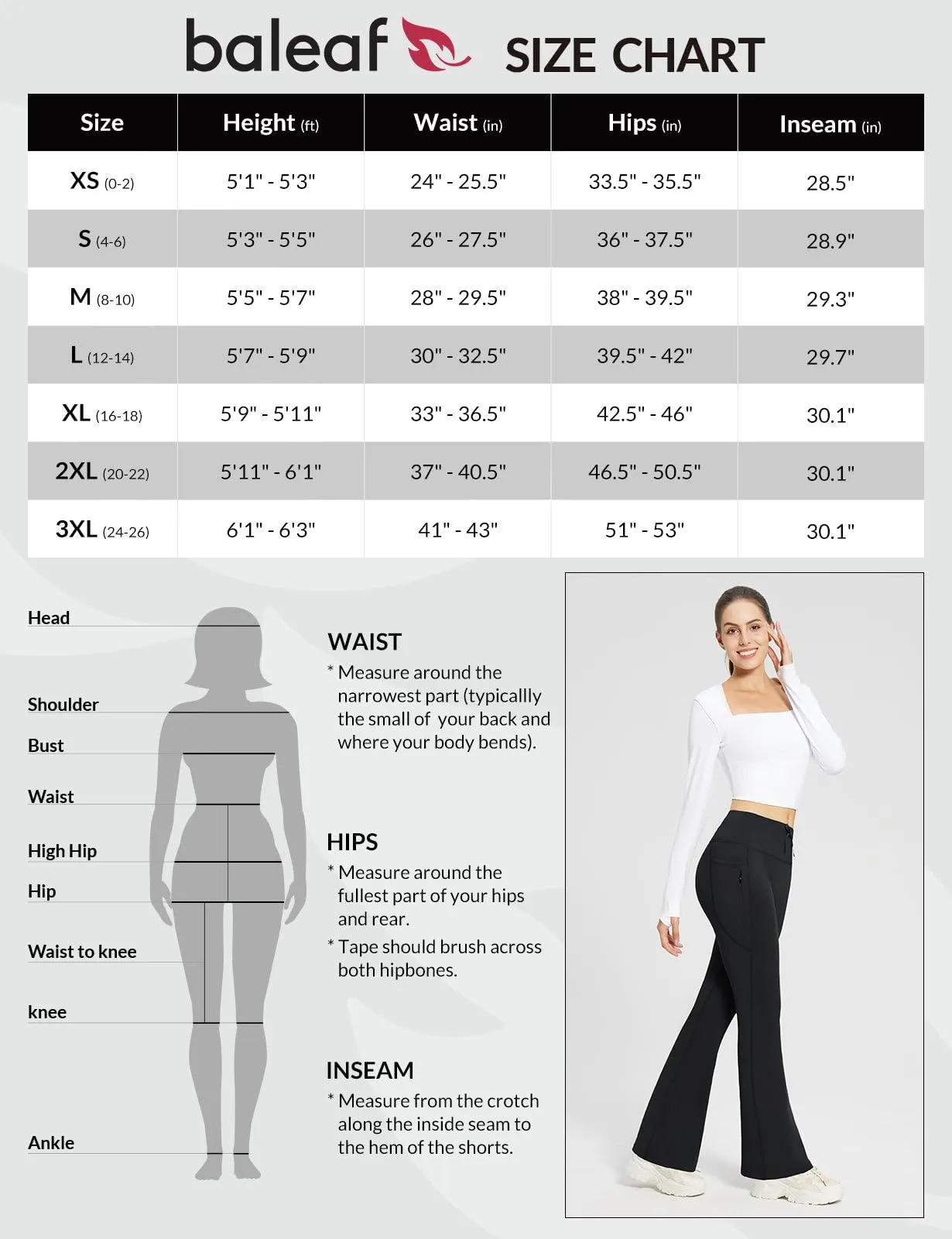 BALEAF Women's Fleece Lined Pants Winter Thermal Warm Hiking Yoga Pants with Zipper Pockets Bootcut High Waist Flare Leggings Black M