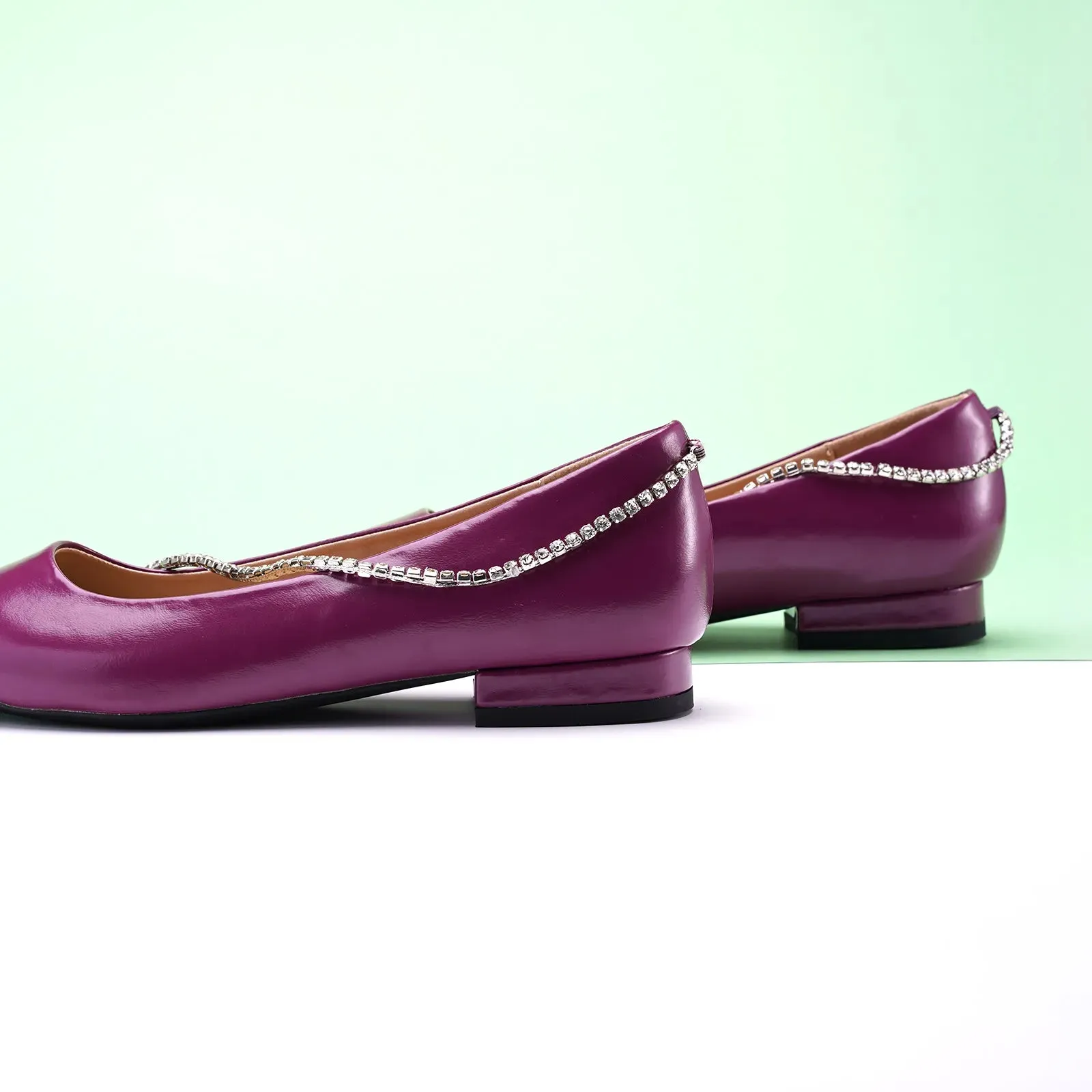 Crystal Chain Flats (Aida) Purple