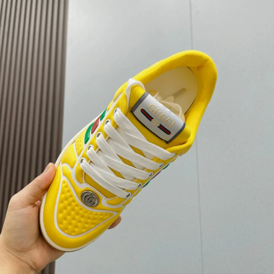 GG  Screener With Web Neoprene Low Top Sneakers Yellow