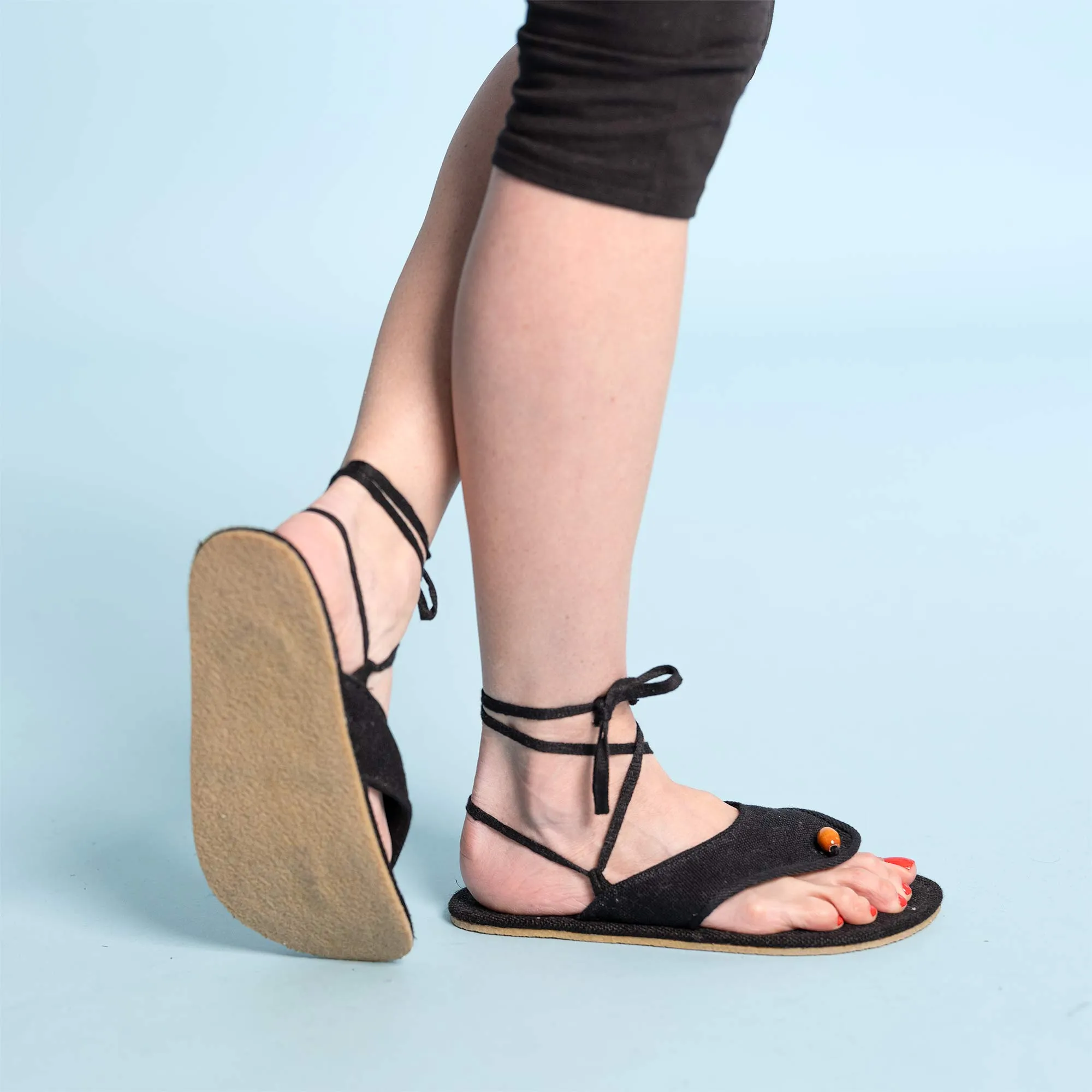 HELEN OF TROY Handmade Women's Organic Hemp Sandals (Natural Rubber Soles)