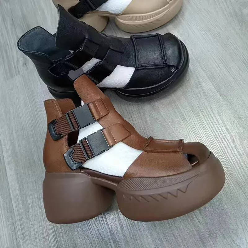 Joskaa 2024 New Summer Breathable Chunky Sandals