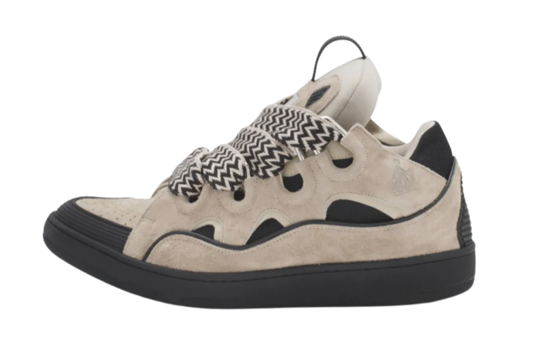 Lanvin Leather Curb Sneakers Marrone