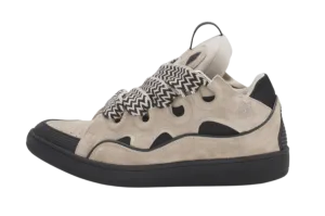 Lanvin Leather Curb Sneakers Marrone