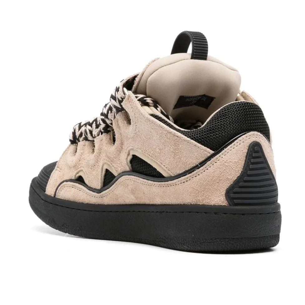 Lanvin Leather Curb Sneakers Marrone