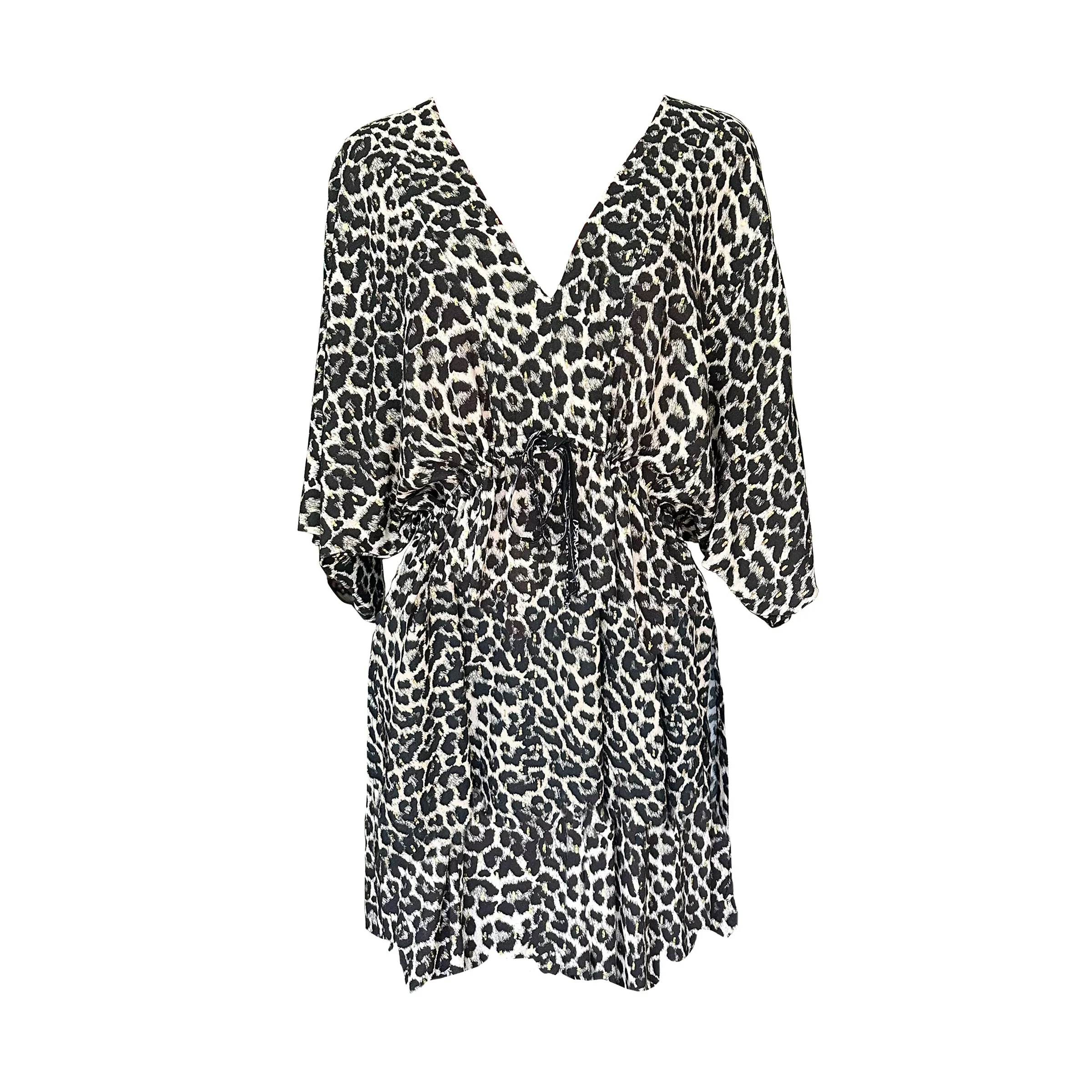 Leopard Ebony Ivory Kaftan Dress