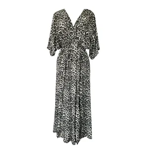 Leopard Ebony Ivory Kaftan Dress