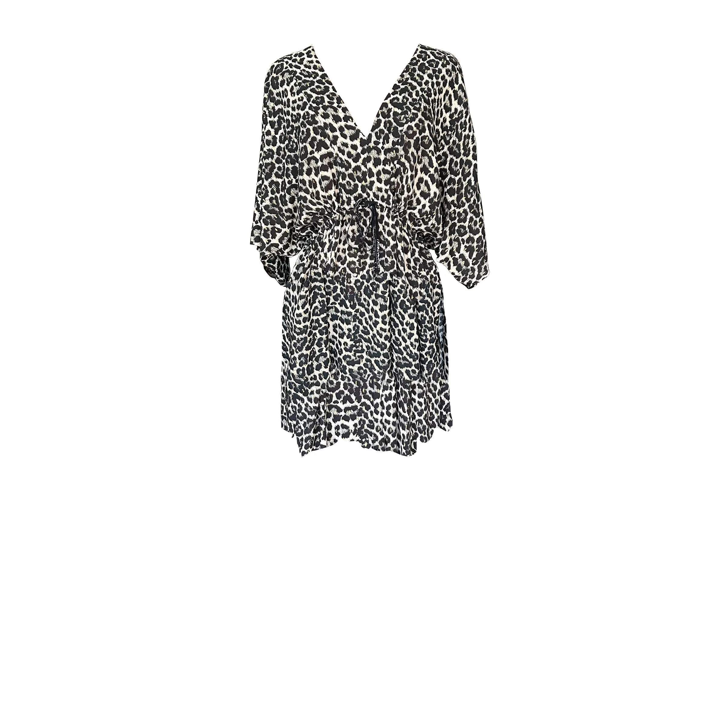 Leopard Ebony Ivory Kaftan Dress