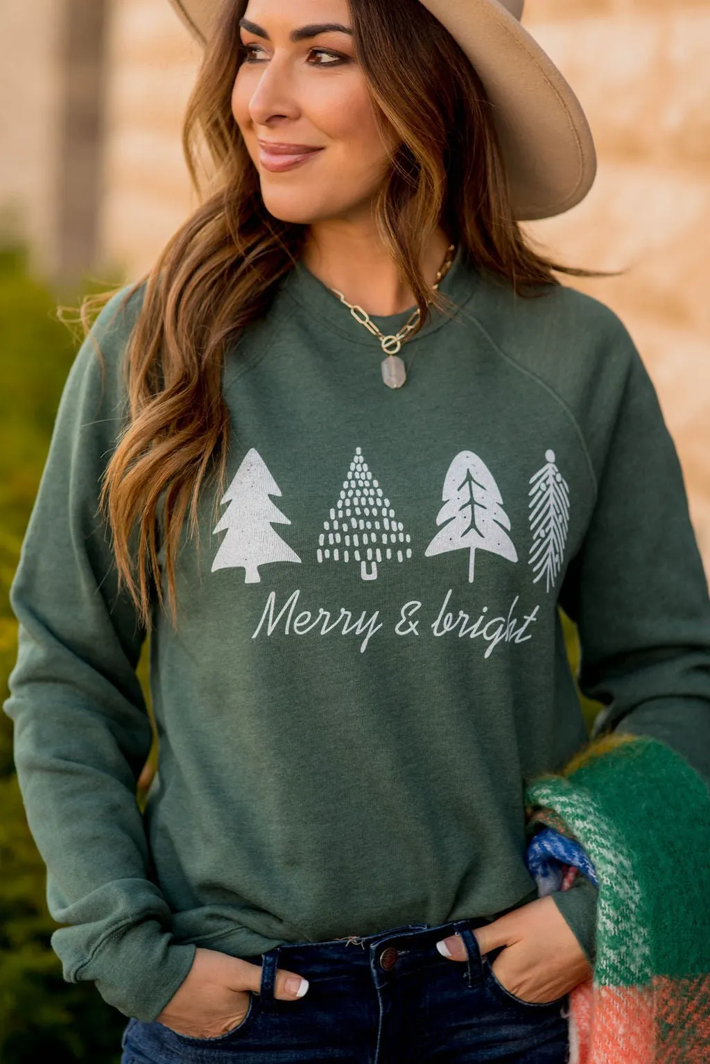 Merry & Bright Tree Graphic Crewneck