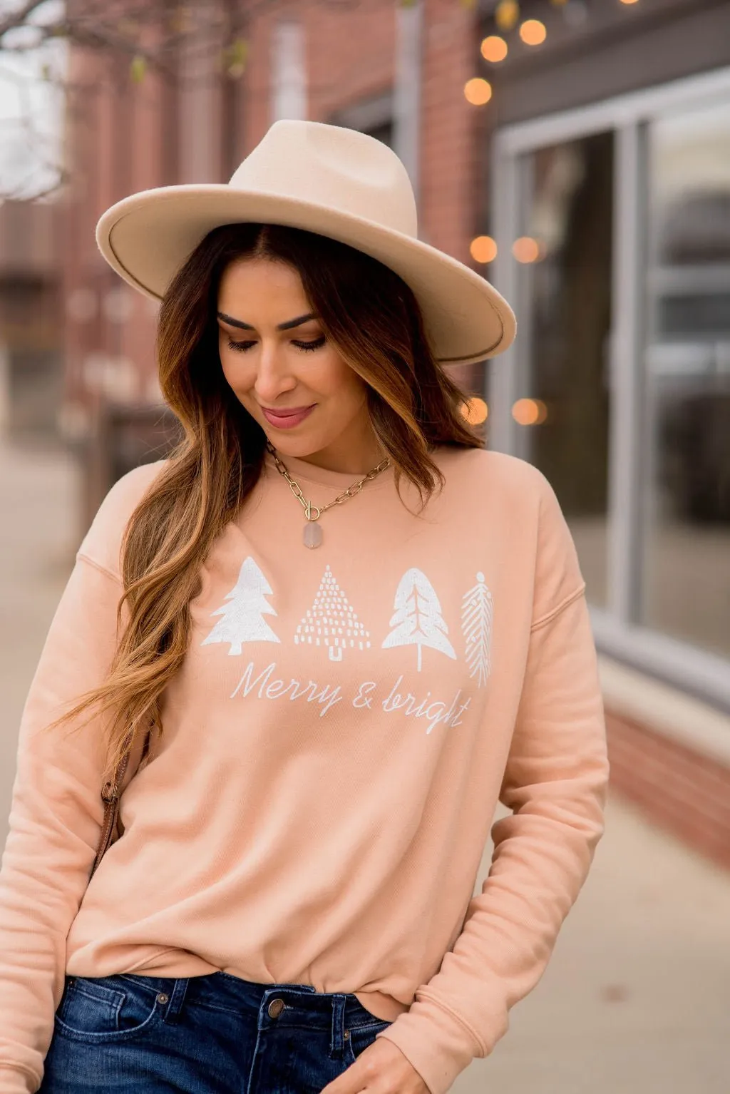 Merry & Bright Tree Graphic Crewneck