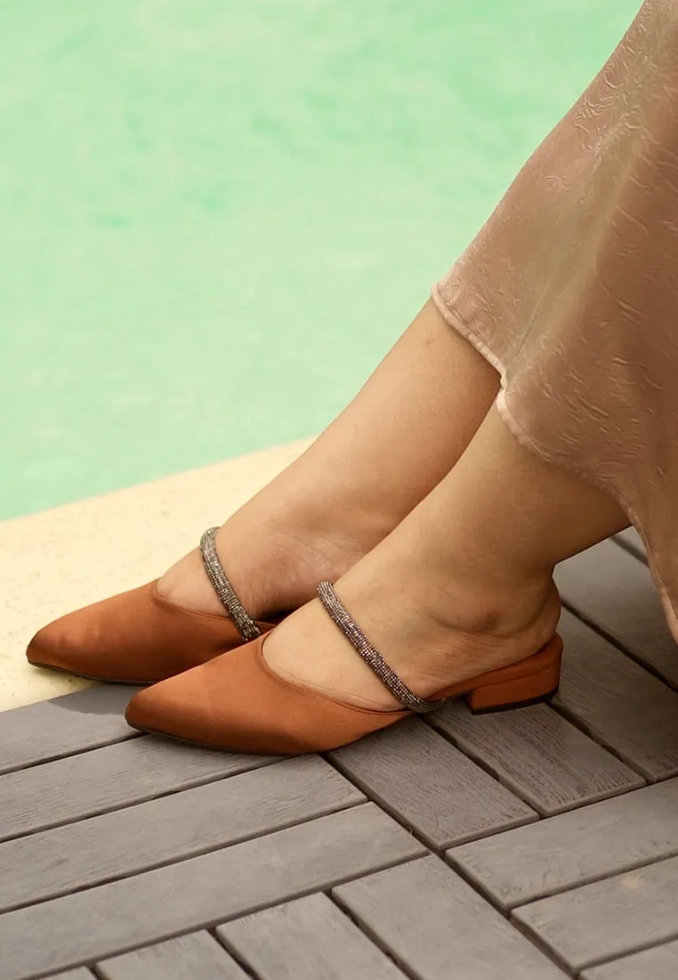 Monay Silk Shine Pointed Slip On Flats