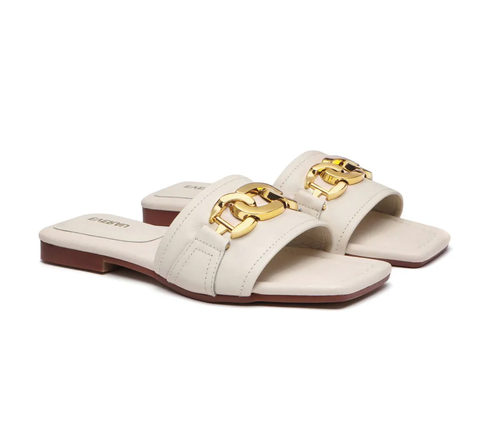 Open Toe Leather Flat Sandals Women Chela