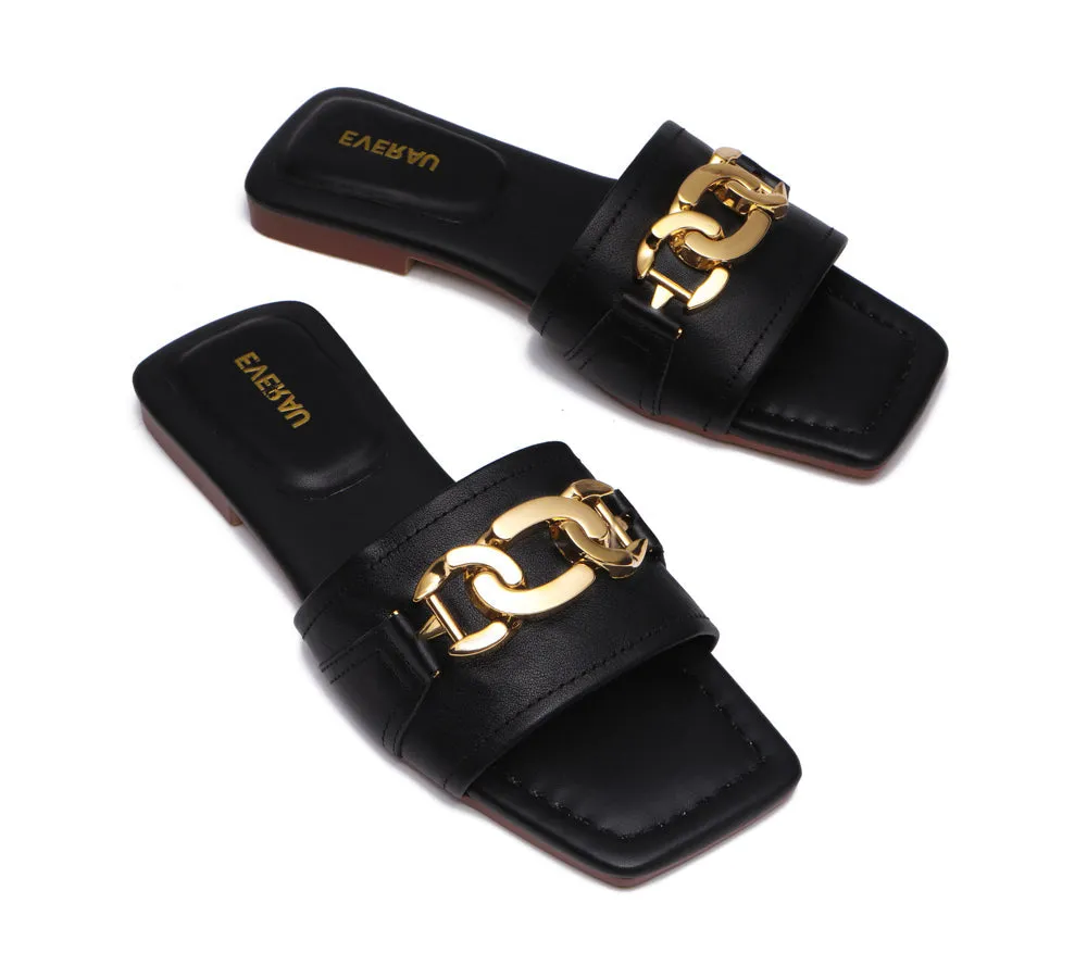 Open Toe Leather Flat Sandals Women Chela