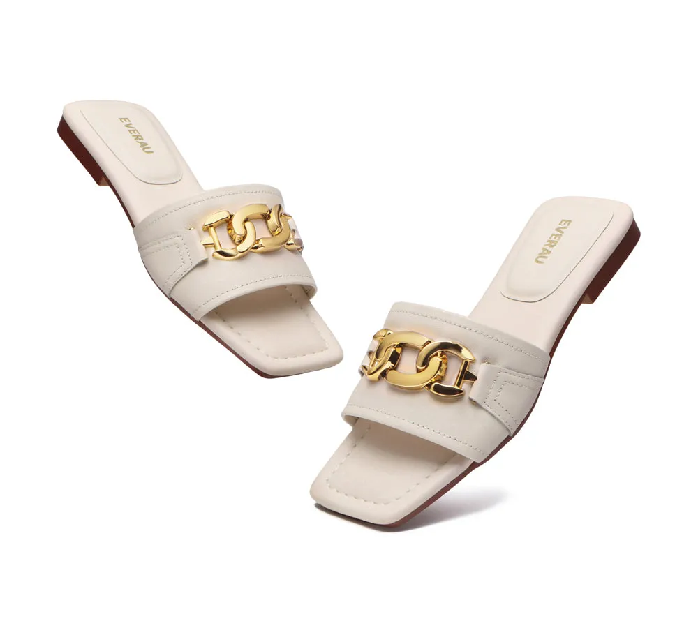 Open Toe Leather Flat Sandals Women Chela