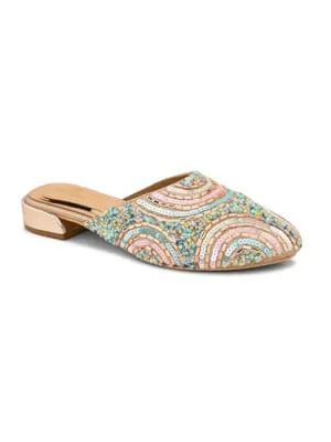 pelle albero Women's Rose Gold Synthetic upper Slip-On Sandals