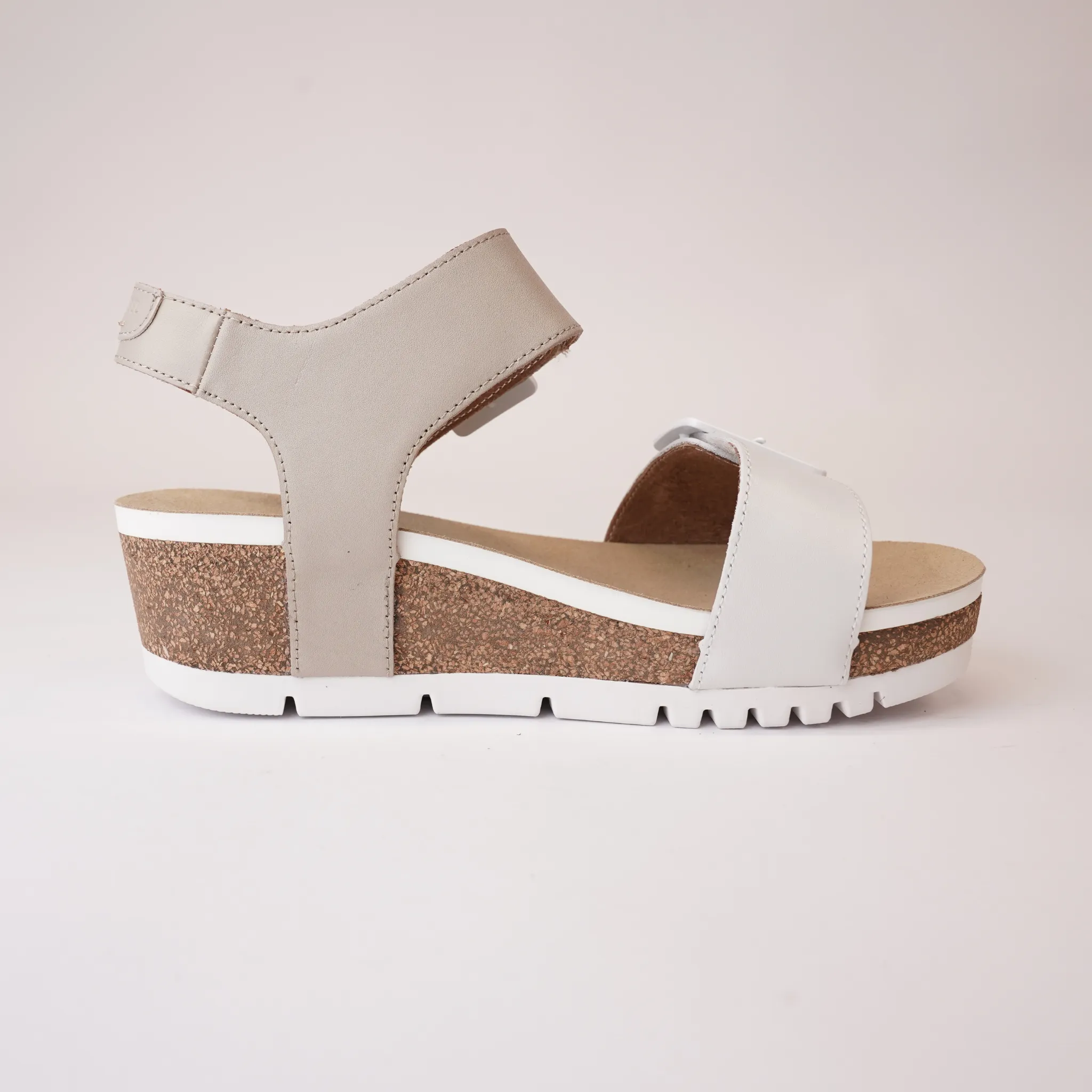 Quinn 02 Off White Kombi Leather Sandals