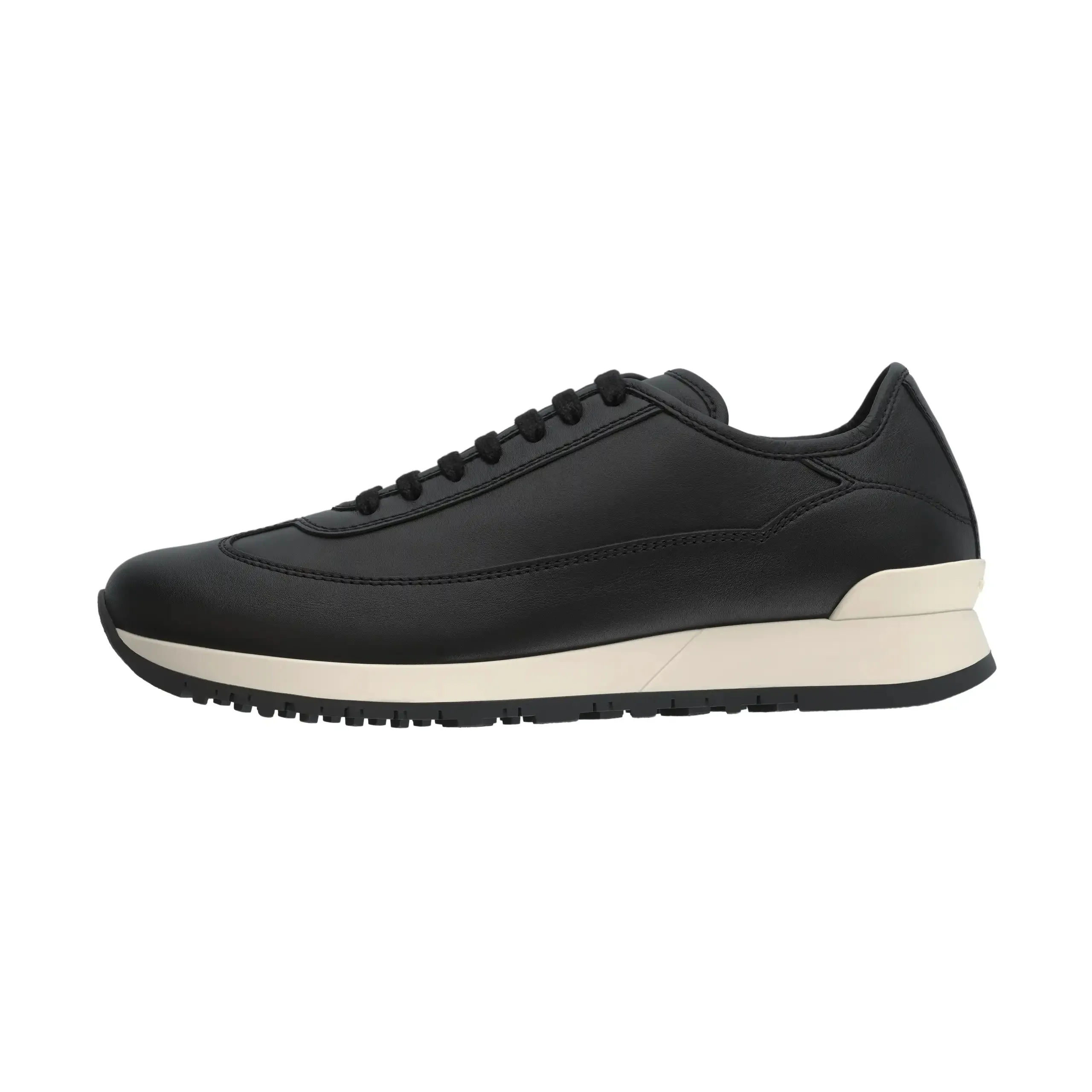 "Foundry II" Calf Leather Sneakers in Black