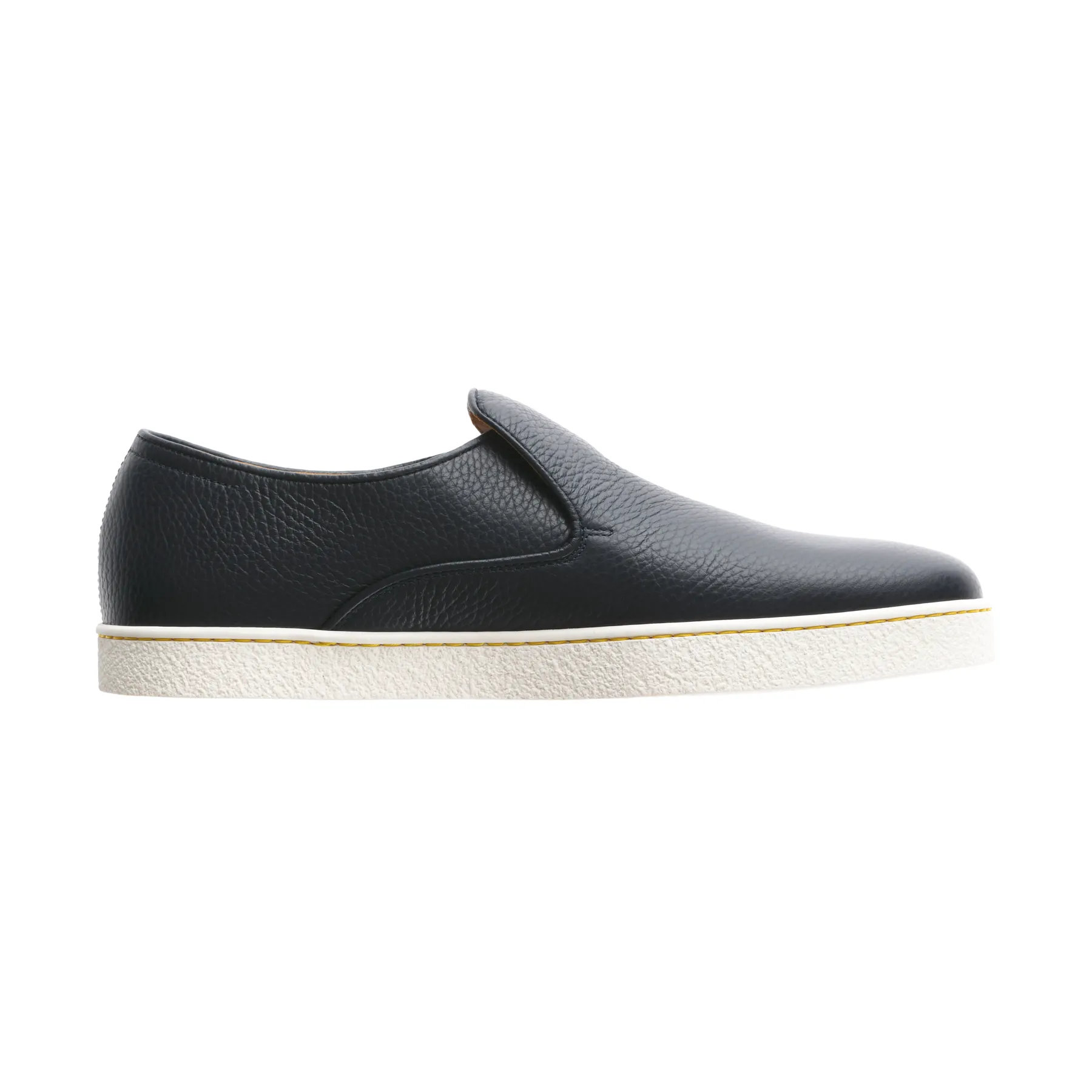 "Haven" Full-Grain Leather Slip-on Sneakers in Blue