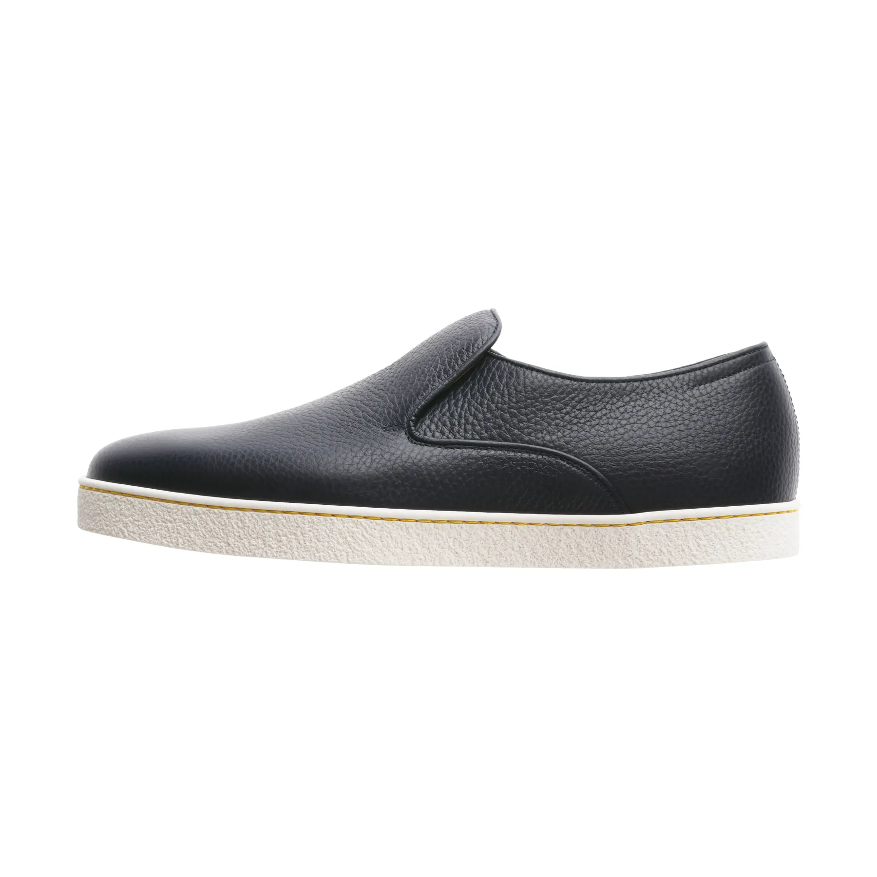 "Haven" Full-Grain Leather Slip-on Sneakers in Blue