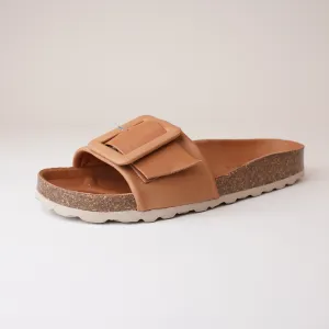 Reiko Ginger Leather Slides