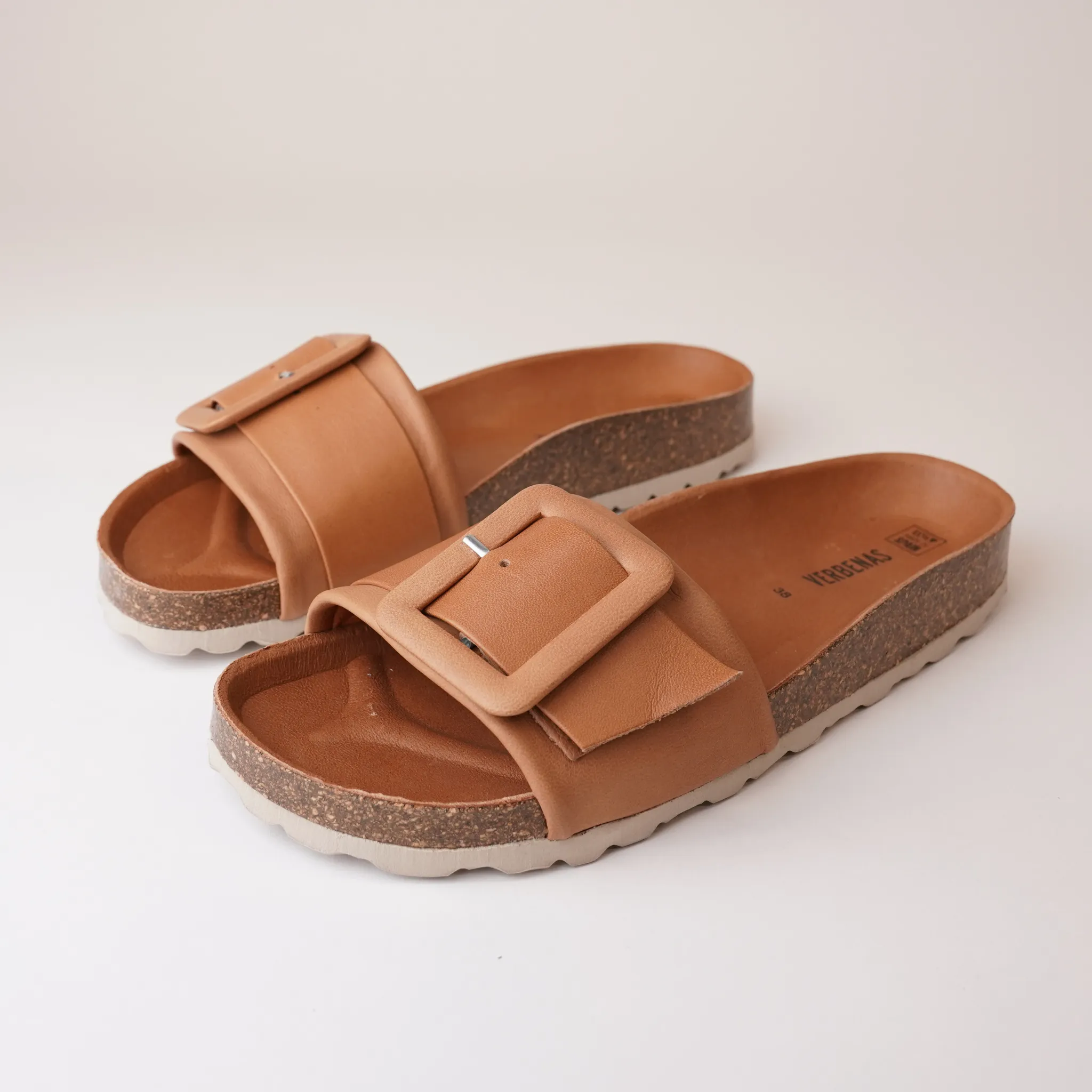 Reiko Ginger Leather Slides