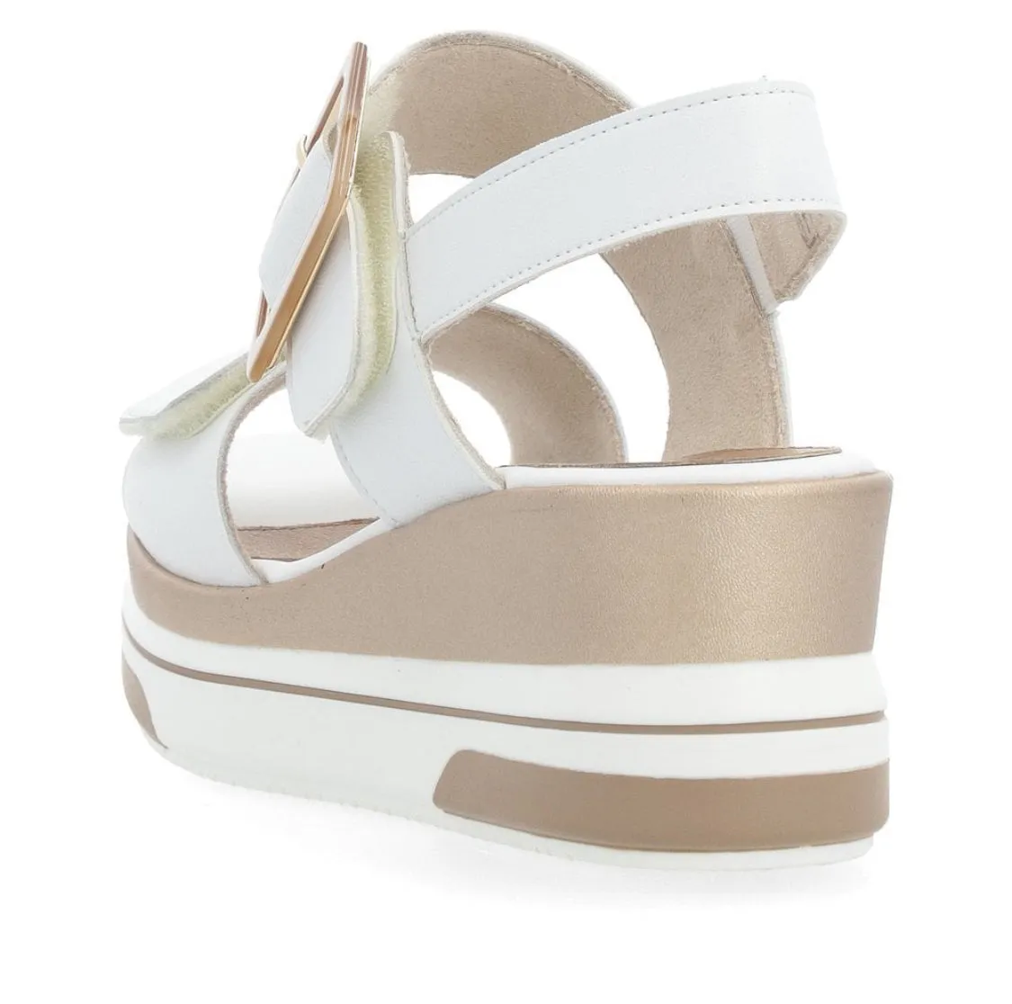 Remonte D1P50-80 White Leather Wedge Sandals