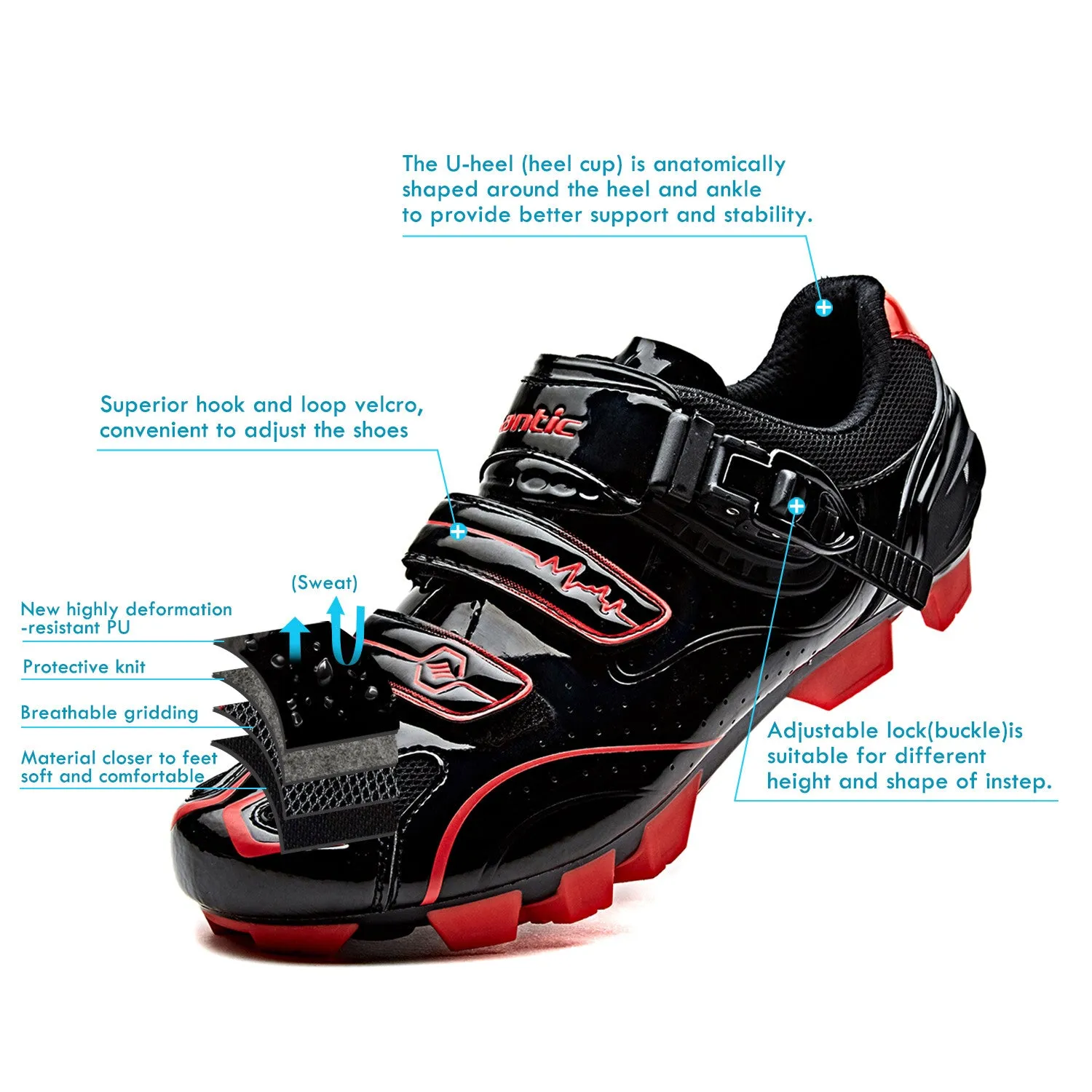 Santic Knight Ⅱ Black Men MTB Cycling Shoes