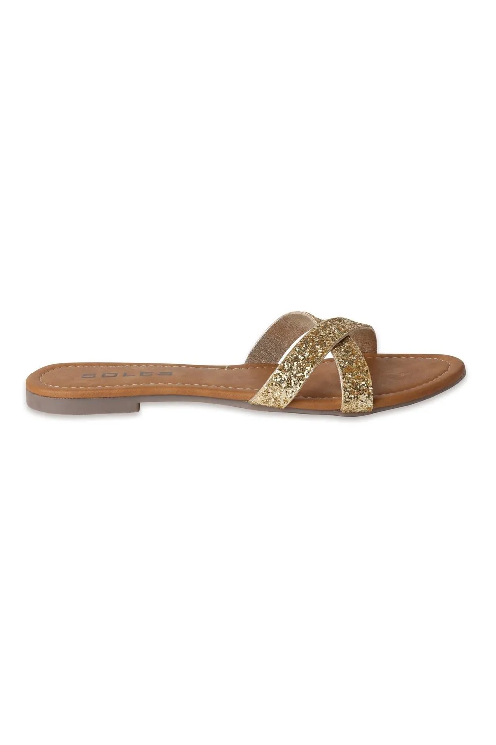 SOLES Radiant Gold Flat Sandals - Inspired Gold Sandles