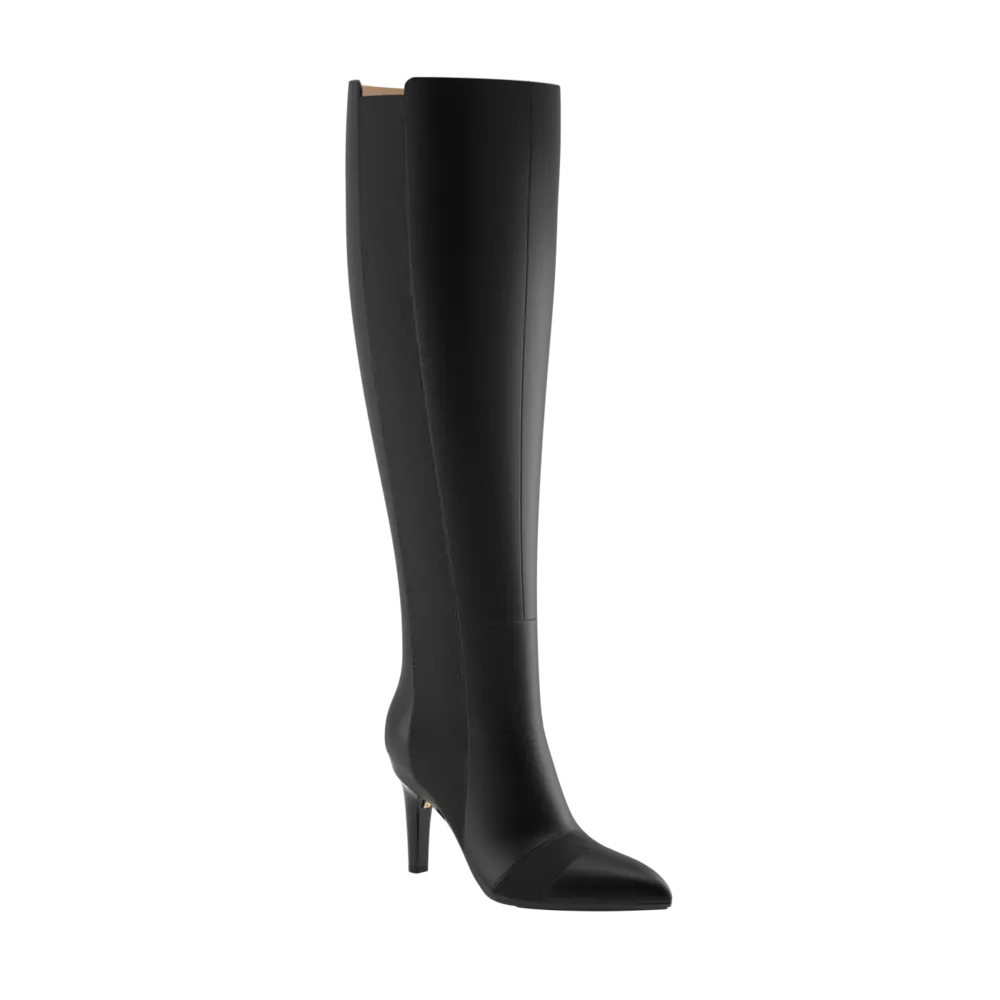 The Knee High Boot Coal Leather   Stiletto Heel Kit 4 Coal