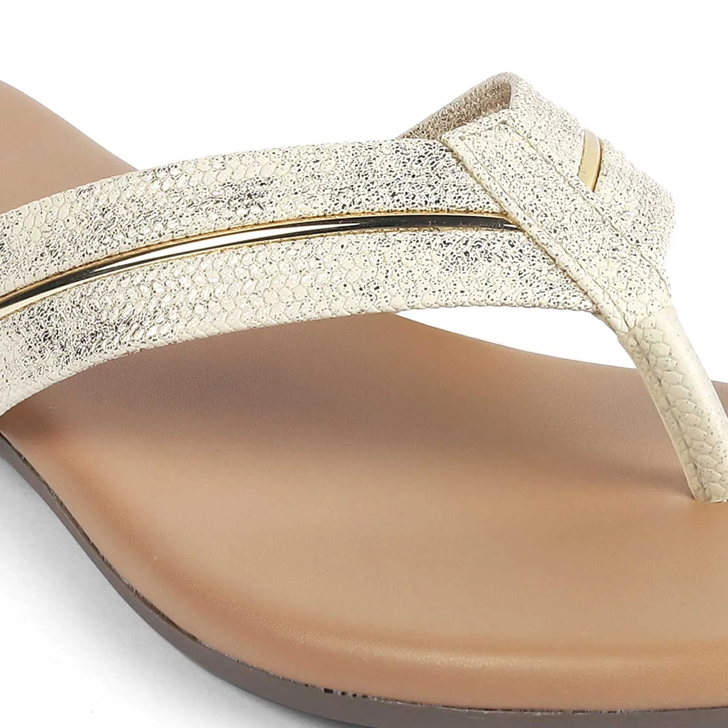 Tresmode Shine Gold Women's Casual Flats