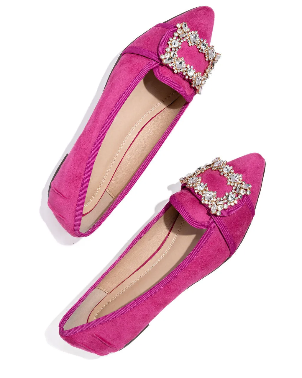 Vanderpump Embellished Faux Suede Flats