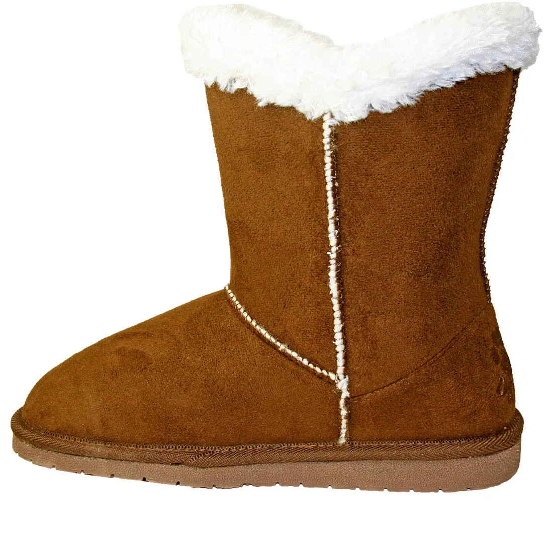 Women's 9-inch Side Tie Microfiber Boots - Chestnut